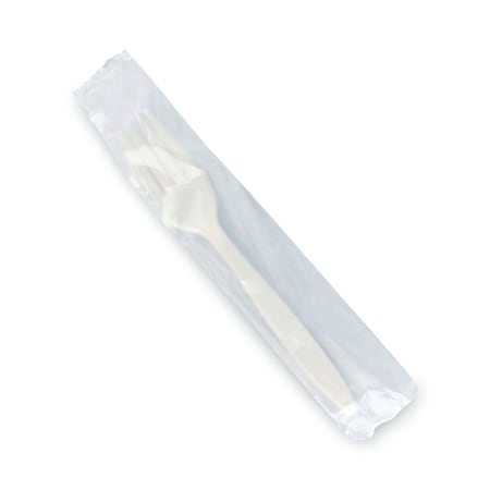 Individually Wrapped Heavyweight PLA Forks, Beige, PK500, 500PK